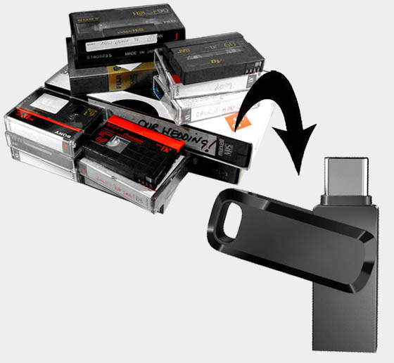 Prepis videokaziet na USB KĽÚČ 8mm hi8 miniDV na USB kľúč